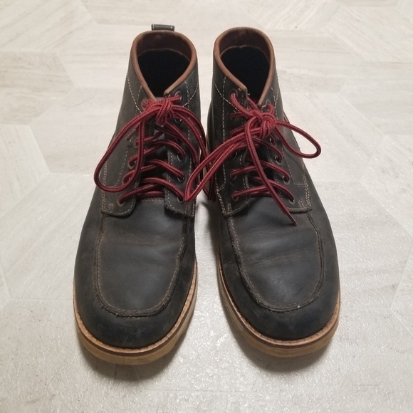 KEEN The 59 Black Oiled Leather Lace-up Hiking Work Moc Toe Boot Mens 9M - Picture 7 of 9